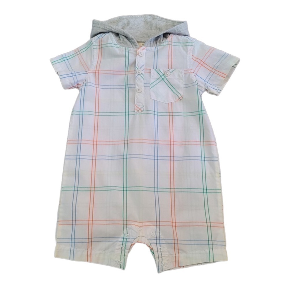 Tucker & Tate Hooded Plaid Romper - Size 18M